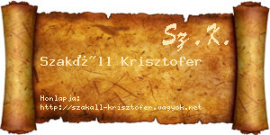 Szakáll Krisztofer névjegykártya