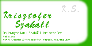 krisztofer szakall business card